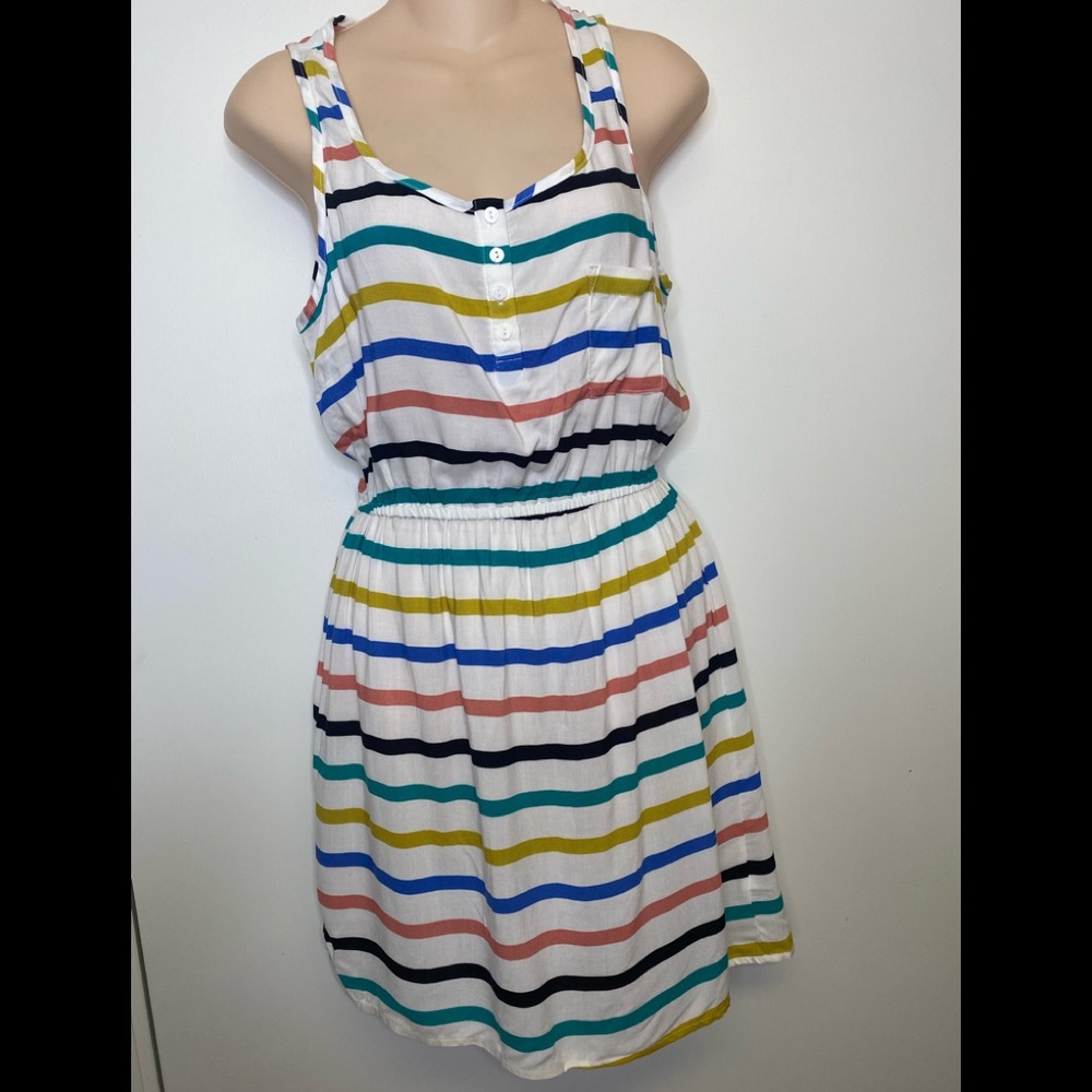 111‎ One Clothing striped tank dress small. 
Preowned in good condition